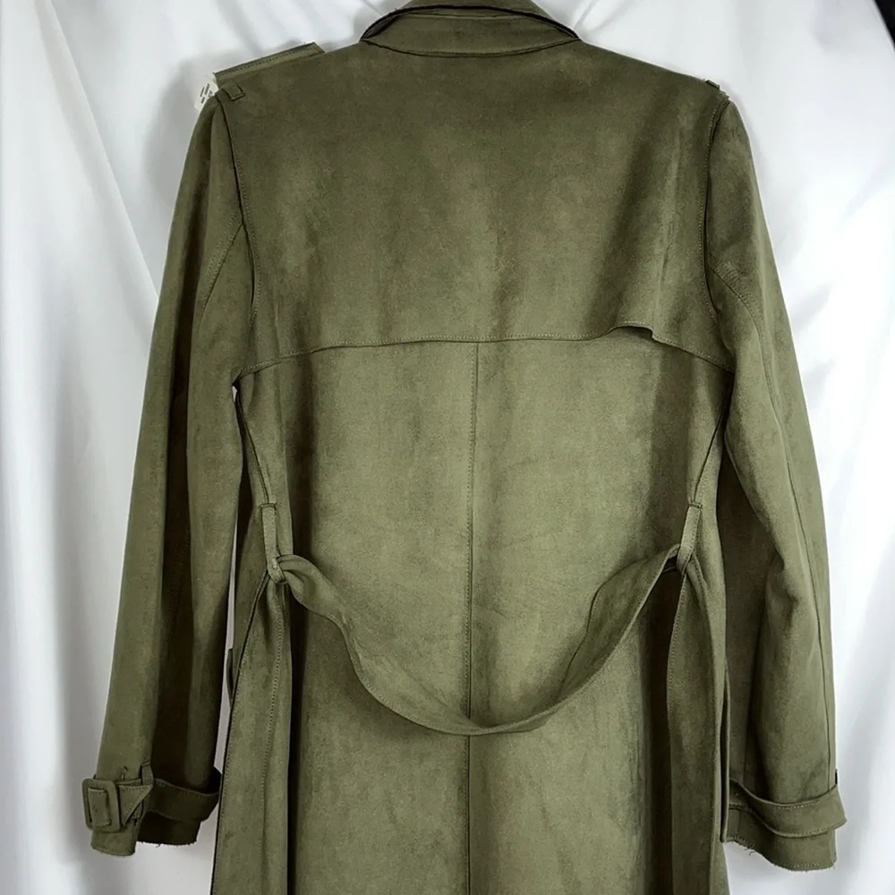 Philosophy faux leather trench belt wrap Sz M olive green - Picture 11 of 13